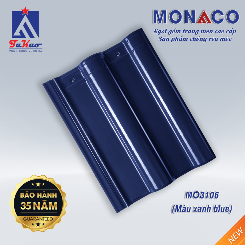 Lớp men tráng trên bề mặt ngói Monaco là yếu tố quan trọng giúp sản phẩm luôn bền đẹp theo thời gian
