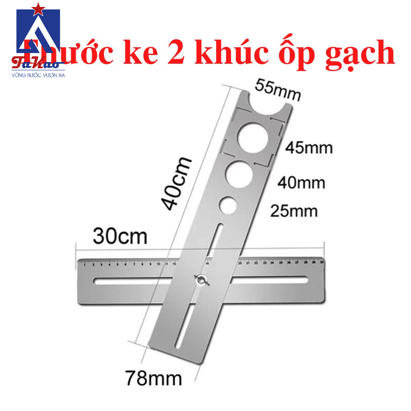 Thước dây và thước kẻ dùng để đo đạc và đánh dấu kích thước gạch