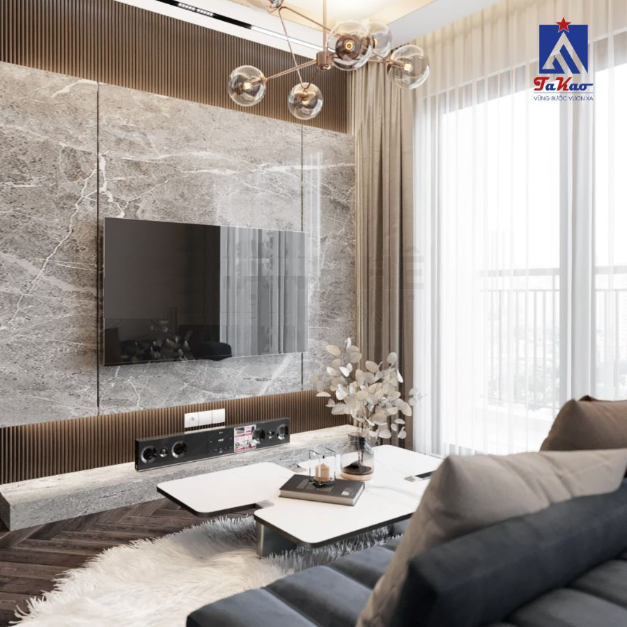 Ốp tường kiểu vuông – thẳng