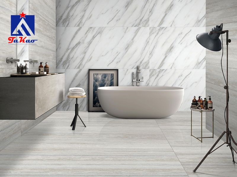 Gạch vân đá trắng Carrara sang trọng, hiện đại