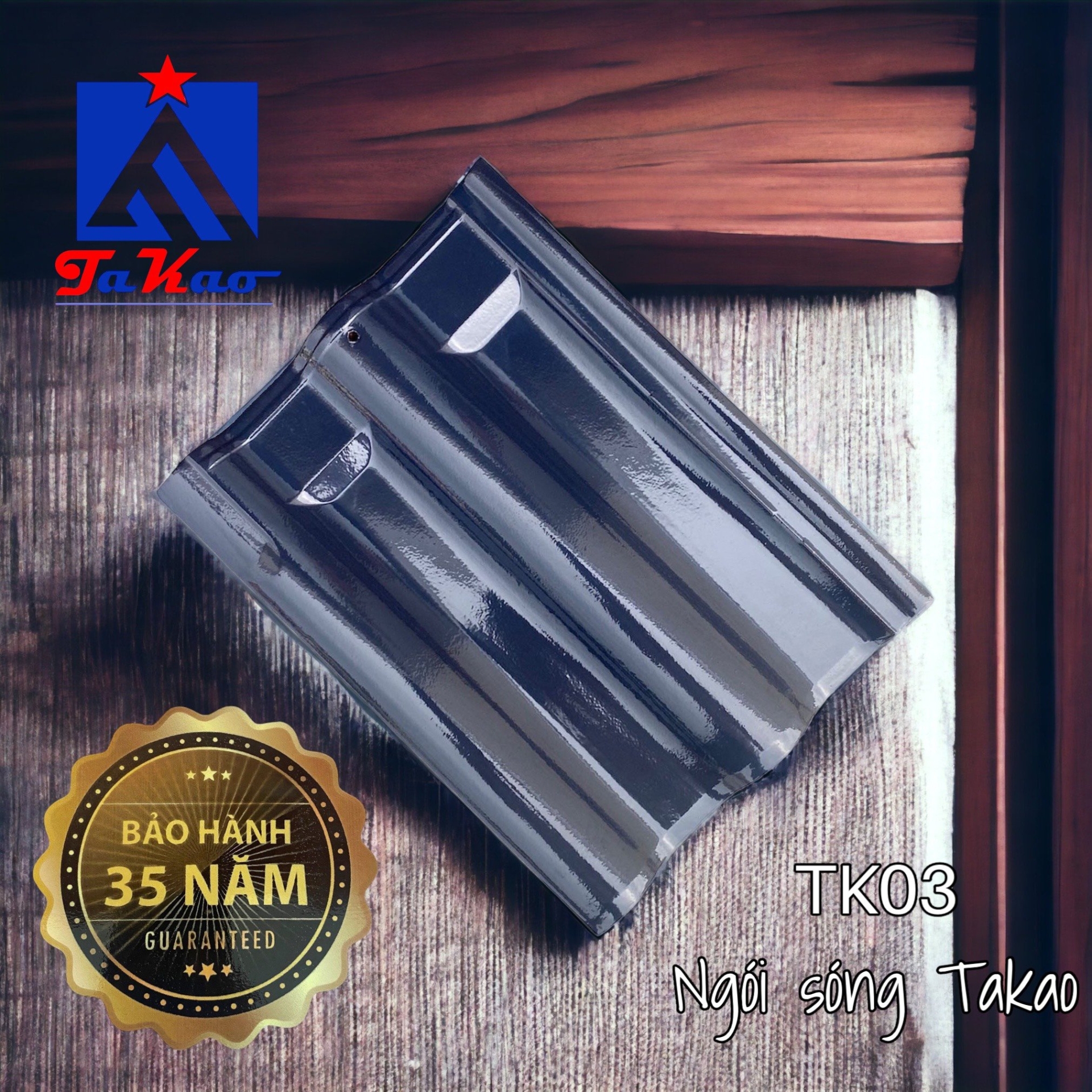 Ngói sóng Takao có kích thước duy nhất là 400x300 mm