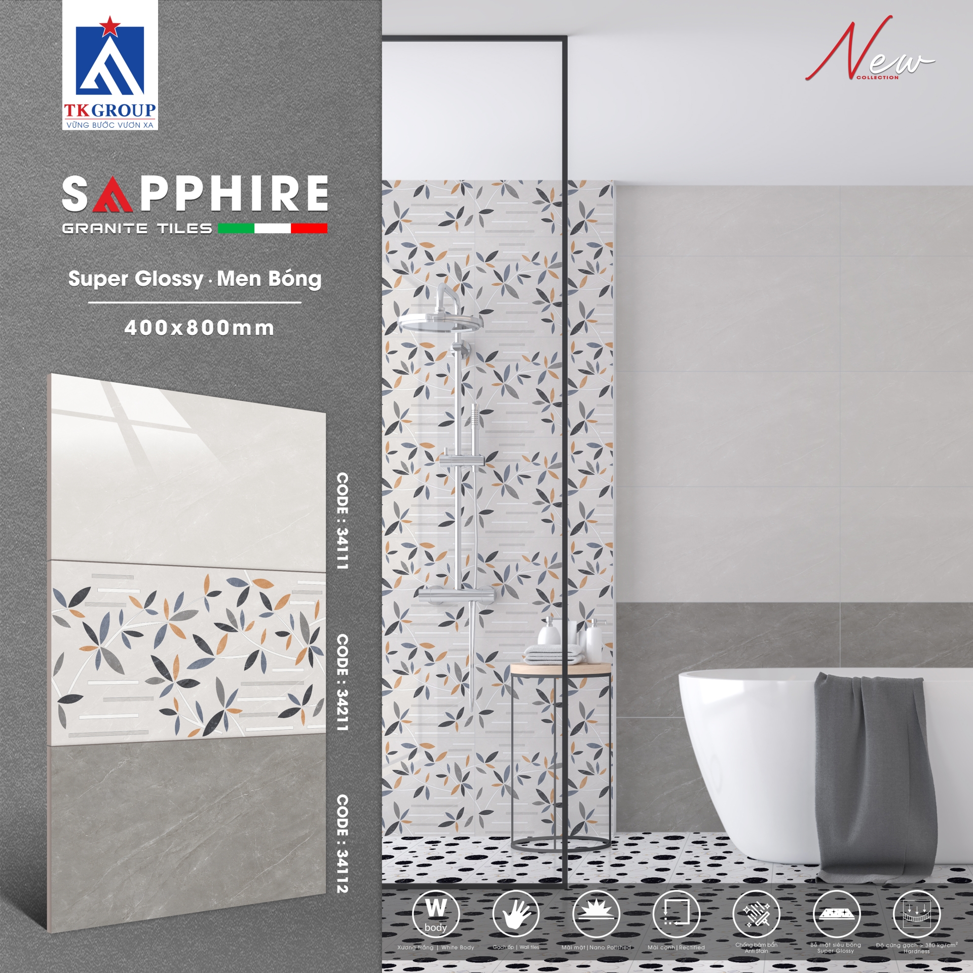 Gạch Porcelain - Elite 34111 -  34211 - 34112