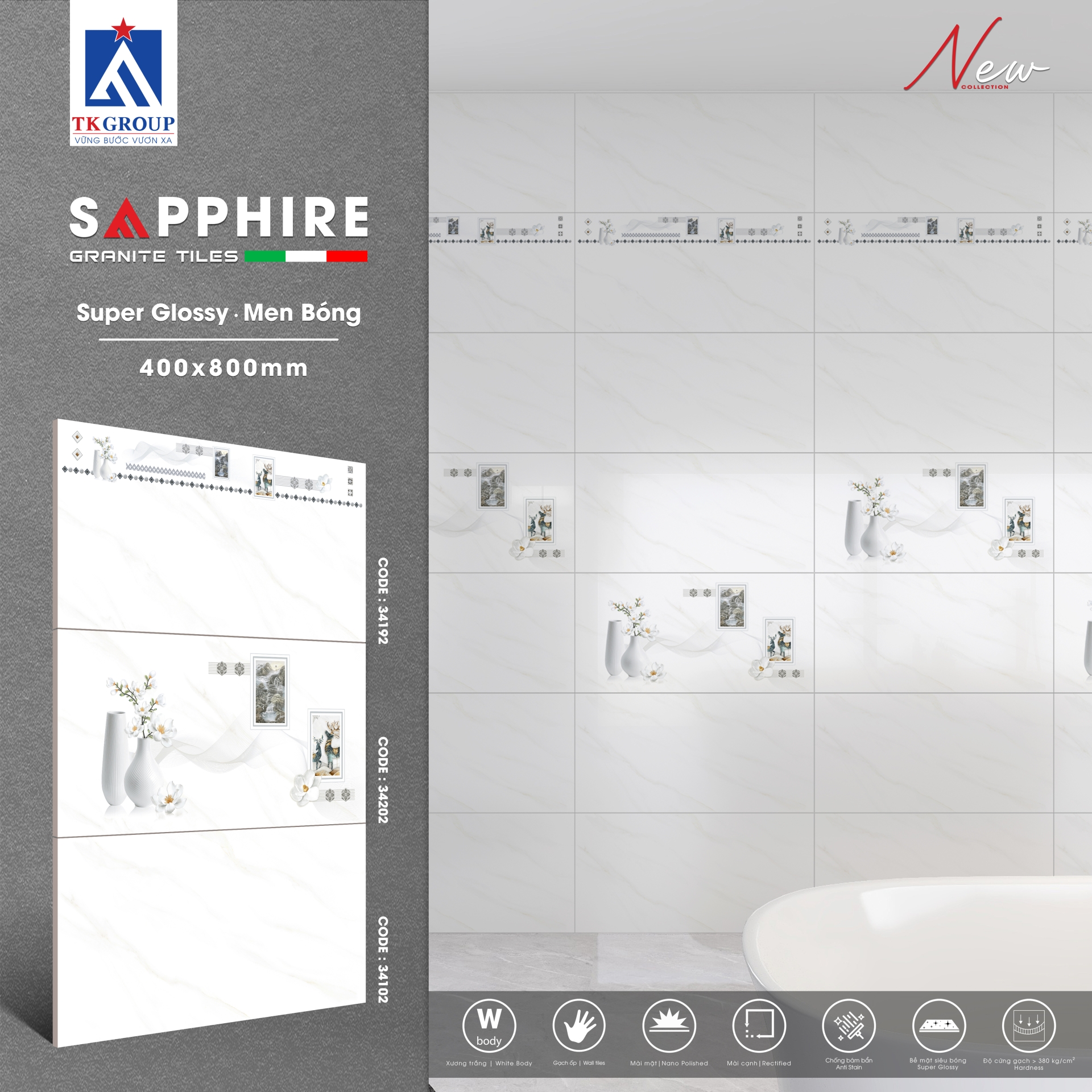 Gạch Porcelain - Elite 34192 - 34202 - 34102