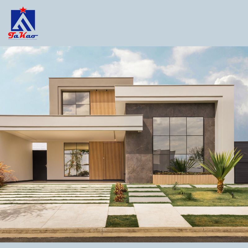 Cách phối màu gạch ốp tường mặt tiền