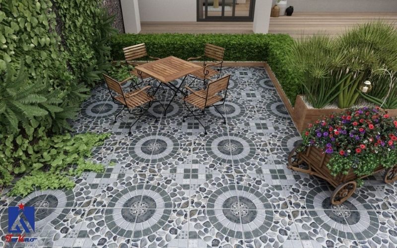 Gạch sỏi lát sân