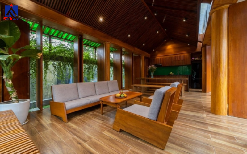 nhà gỗ nên lát gạch màu gì