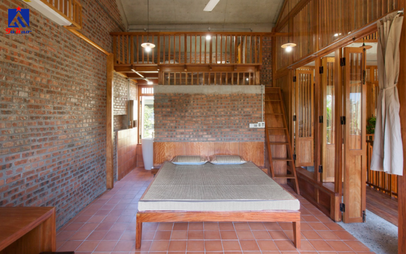 nhà gỗ nên lát gạch màu gì