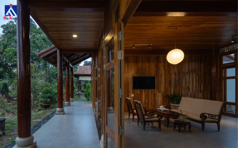 nhà gỗ nên lát gạch màu gì