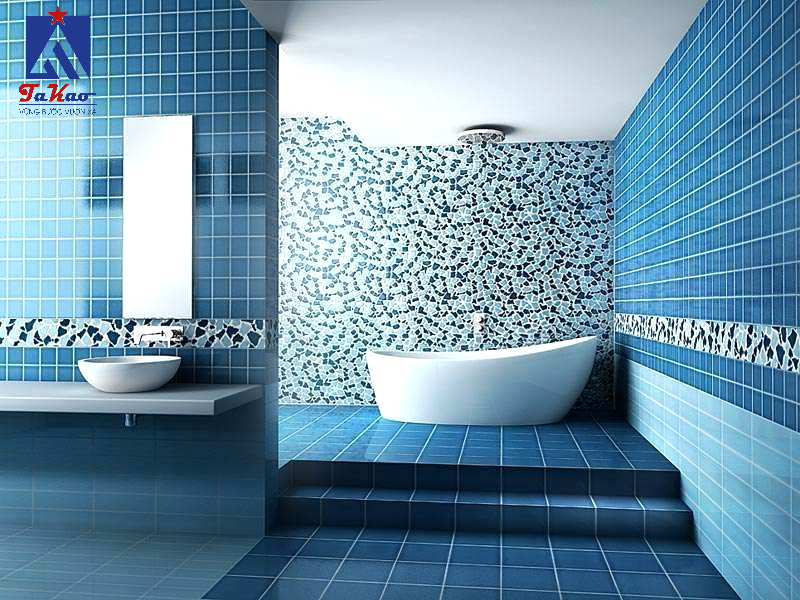 Tường màu xanh nên lát gạch màu gì