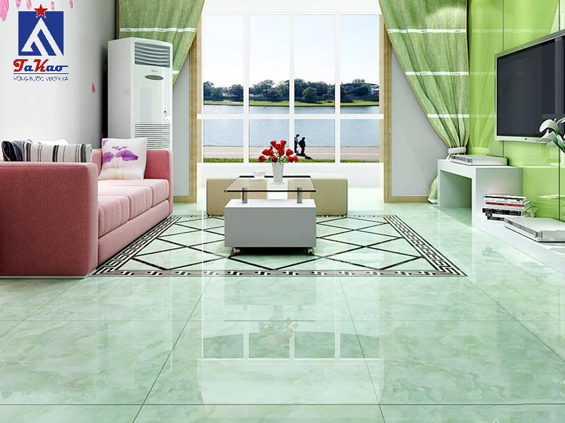 Tường màu xanh nên lát gạch màu gì