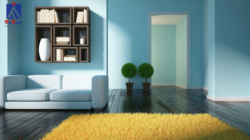 Tường màu xanh nên lát gạch màu gì