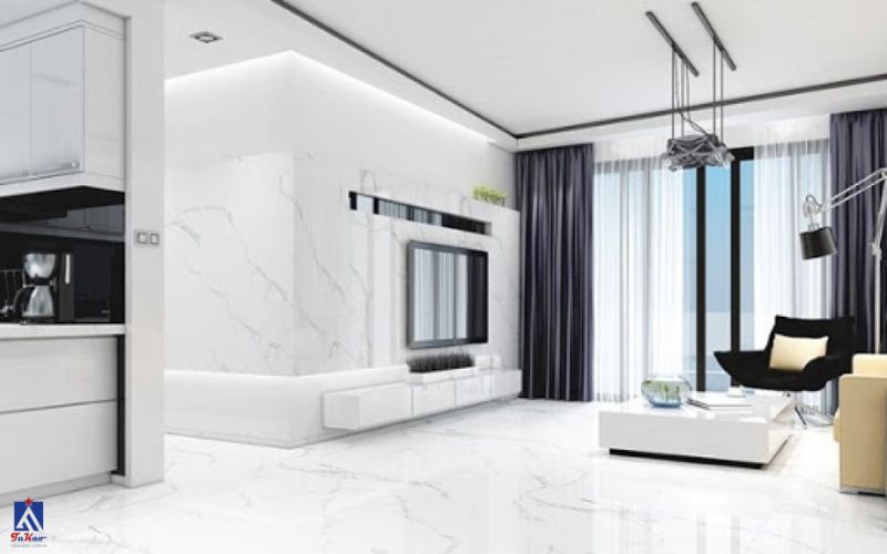 Tường nhà màu trắng nên lát gạch màu gì