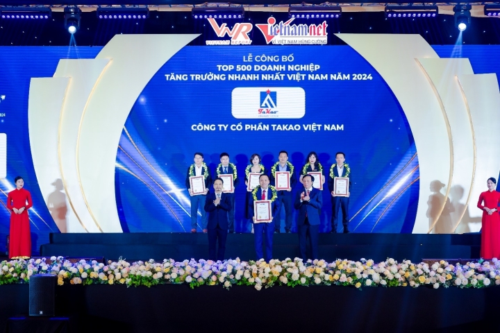 CÔNG TY CỔ PHẦN TAKAO LỌT TOP 500 DOANH NGHIỆP TĂNG TRƯỞNG NHANH NHẤT VIỆT NAM 2024